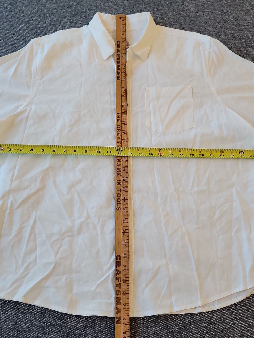 Fat Face Shirt Men's 2XL White Linen Blend Short Sleeve Pocket - Ships‎ from USA - Picture 5 of 7
